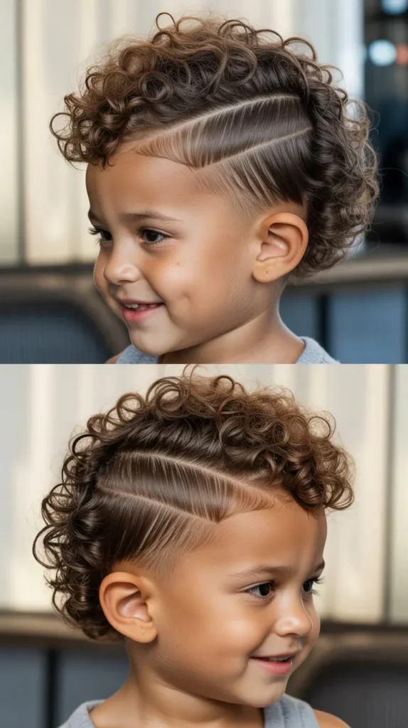 23. Curly Textured Crop with Hard Part