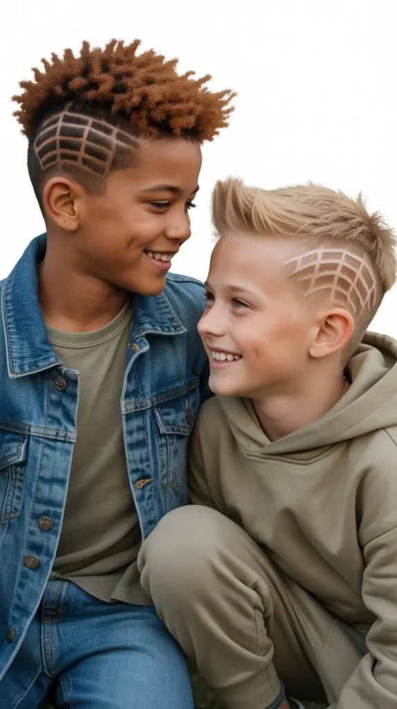Faux Hawk with Spider Web Lines