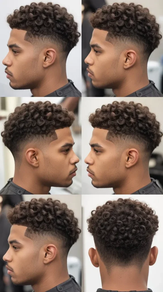 Curly High Top Fade