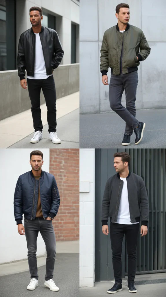 Bomber Jacket with Slim Jeans