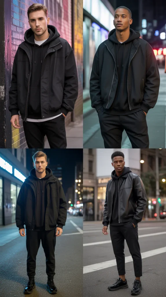 Monochrome Black Streetwear Outfit