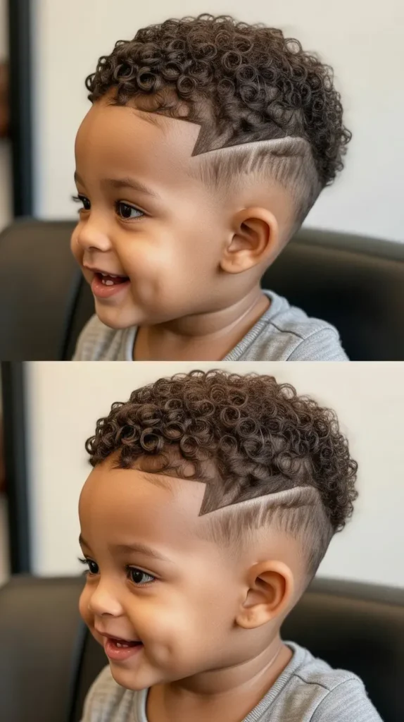 22. Curly Fade with Defined Parts