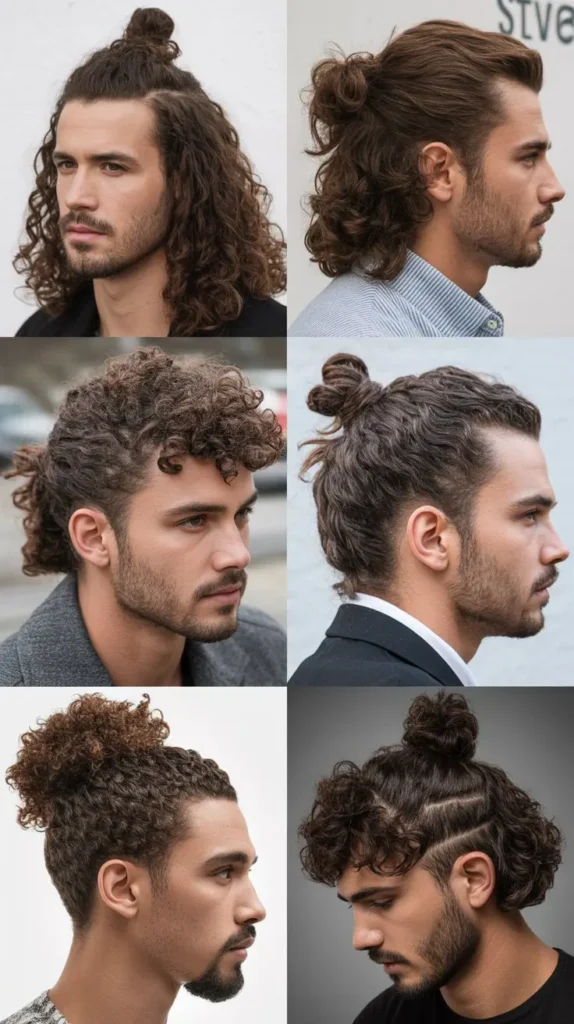 Curly Man Bun