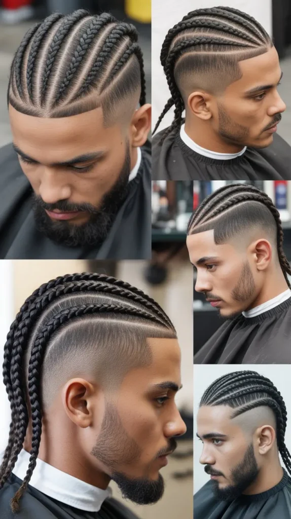 Temple Fade Cornrows