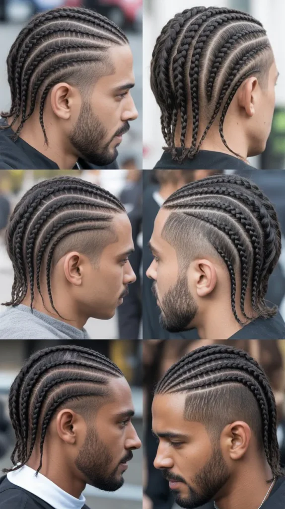 Curved Cornrow Fade