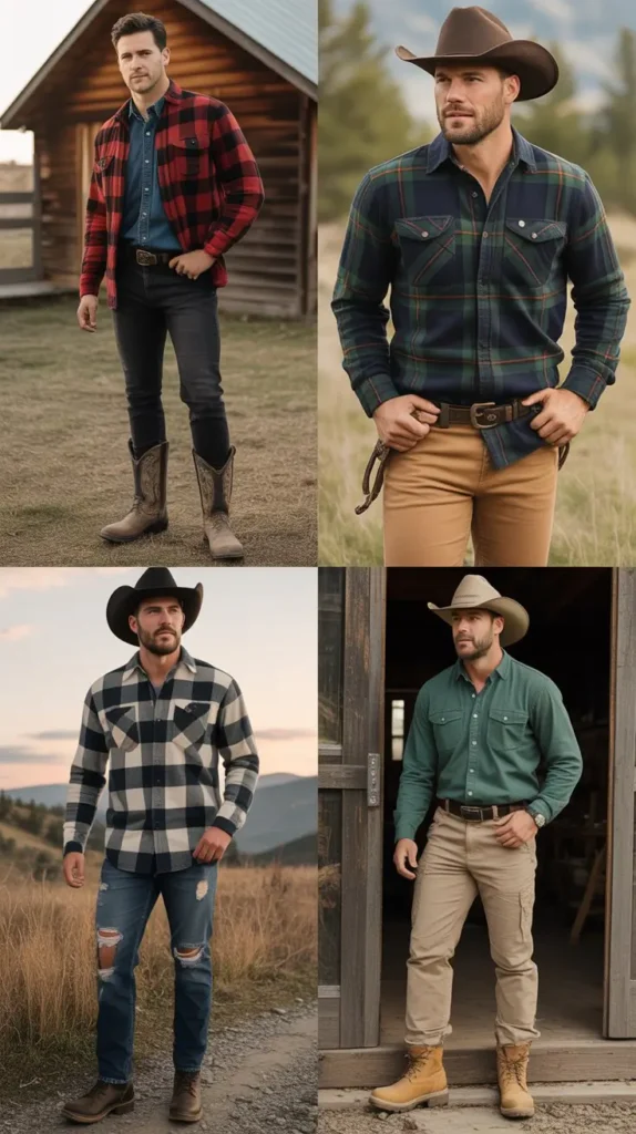 Flannel Shirt With Boots