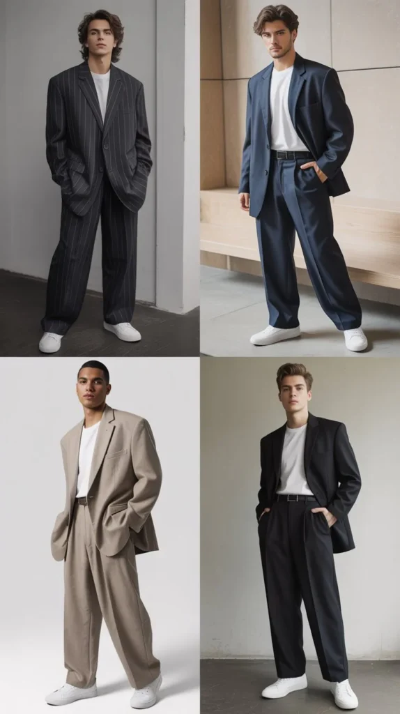 Vintage Suit with Sneakers