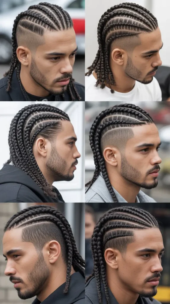  Box Braids Cornrow Fade