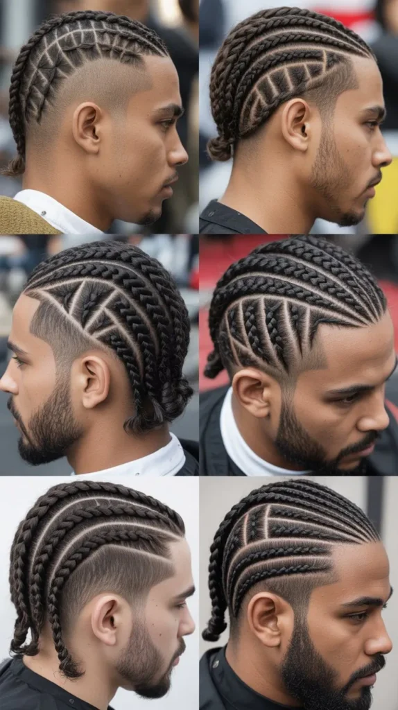  Diamond Pattern Cornrow Fade
