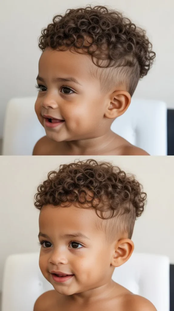 16. Curly Taper Cut