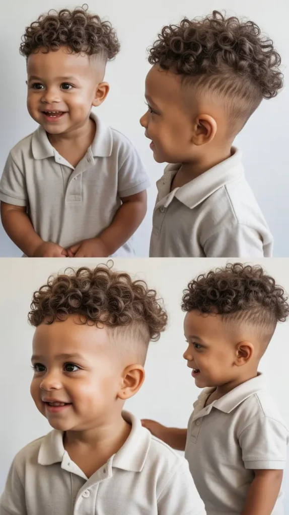 13. Low Fade with Long Curly Top