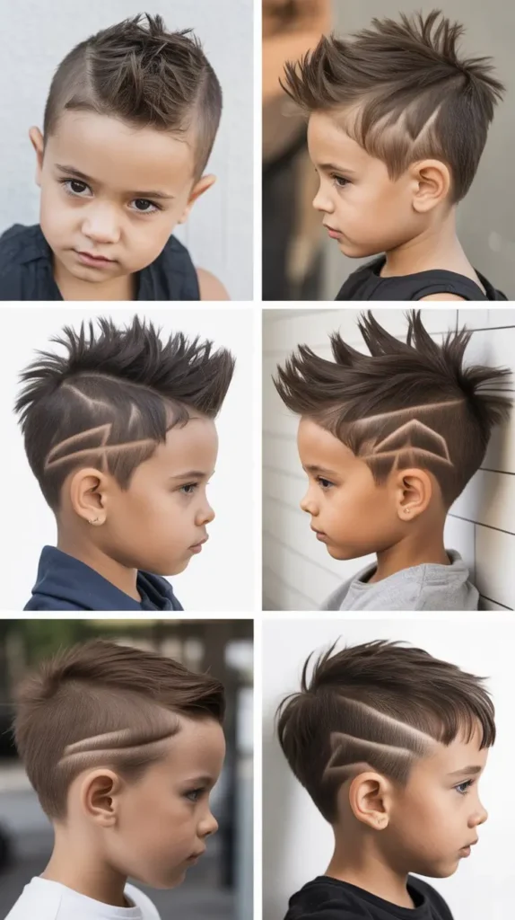  Disconnected Faux Hawk with Creative Line Art