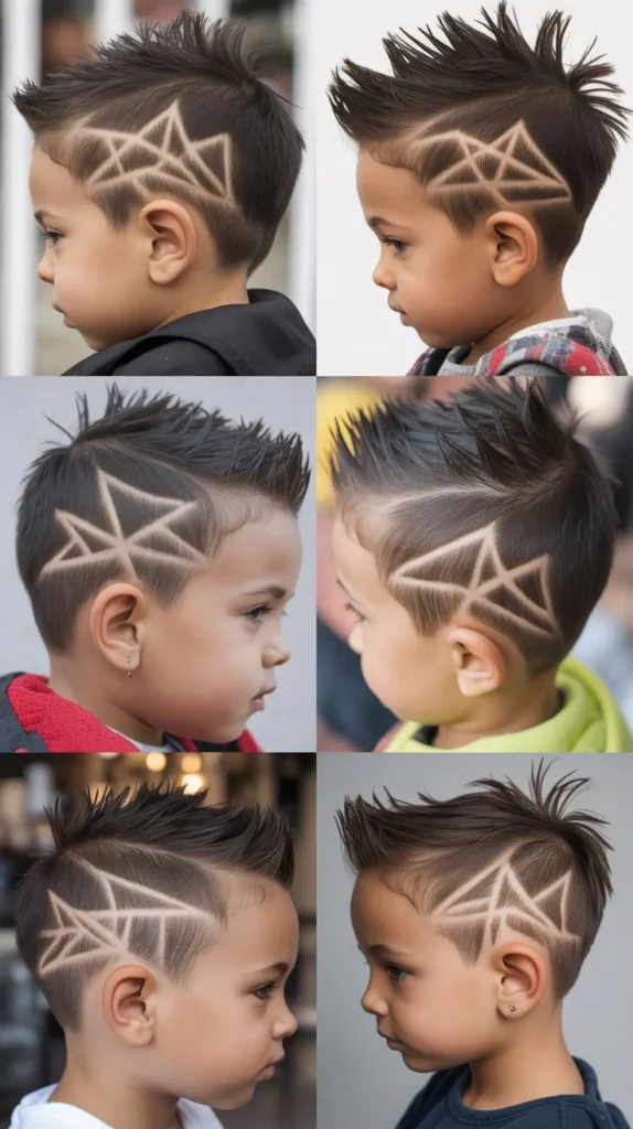  Mohawk Fade with Star Line Design