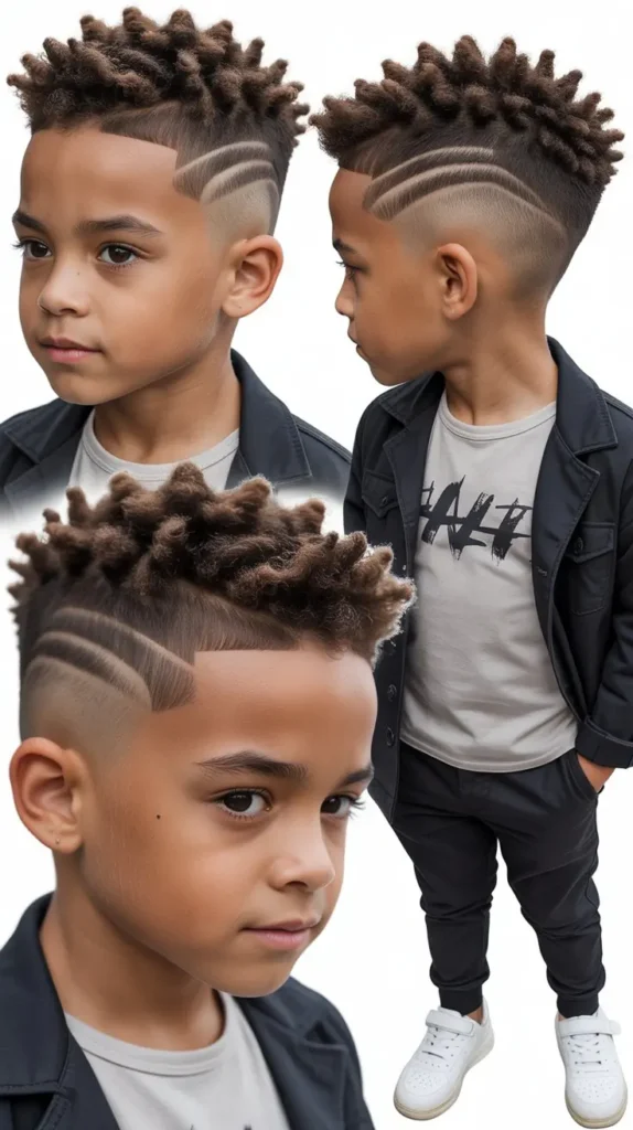 Faux Hawk with Gradient Fade and Lines