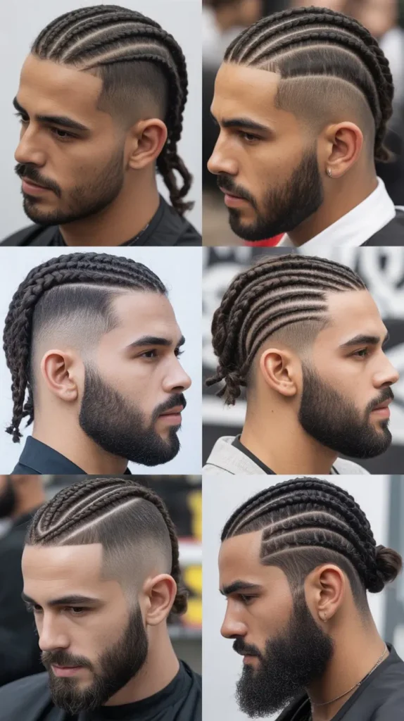 Cornrow Fade with Beard