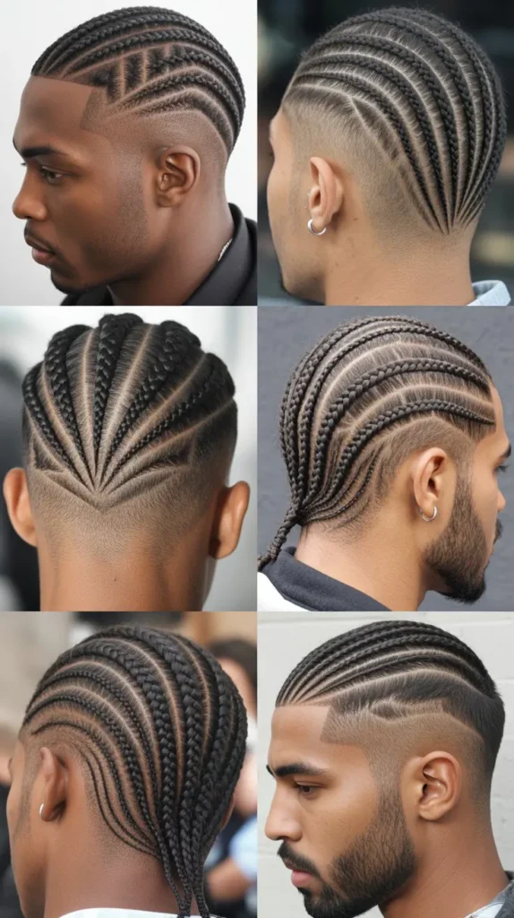. Zigzag Cornrow Fade
