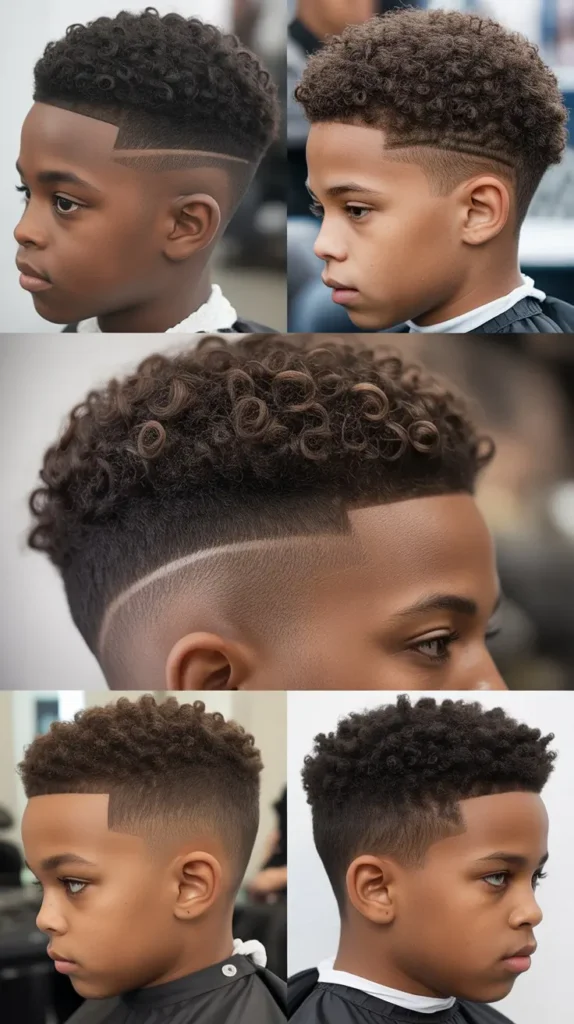 Low Fade with Curly Top