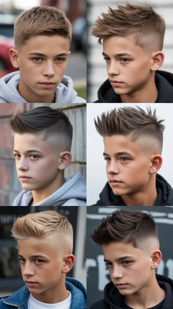 Mid Fade with Spiky Hair