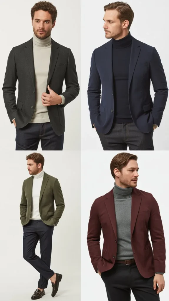 . Turtleneck with Casual Blazer