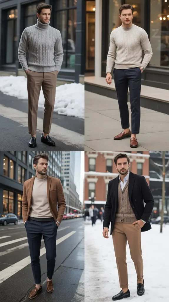 . Sweater with Tailored Trousers