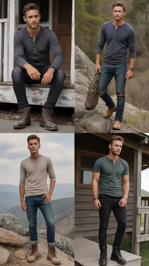 Henley Shirt with Jeans