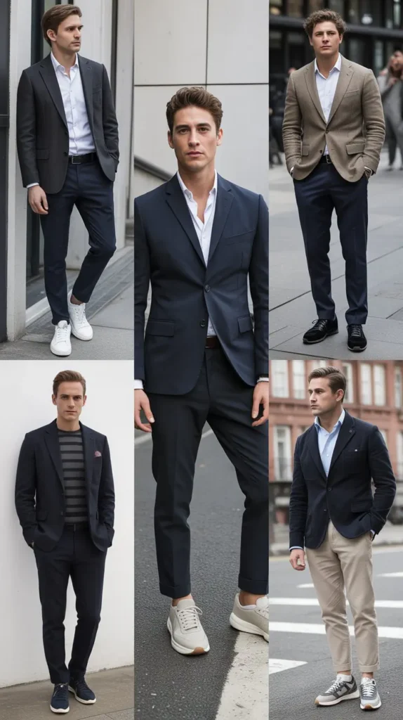 Casual Suit with Sneakers