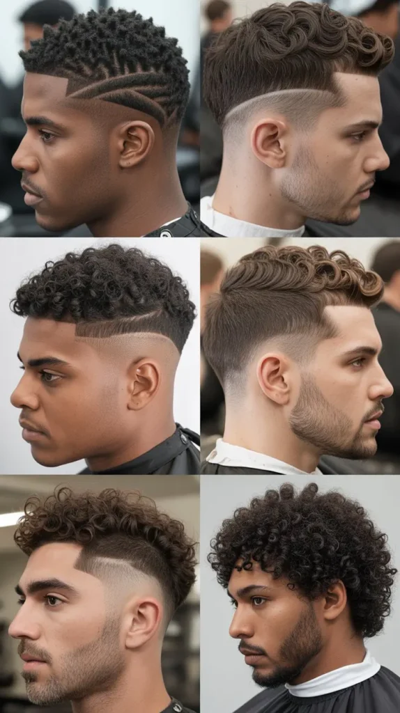 Temple Fade with Curls