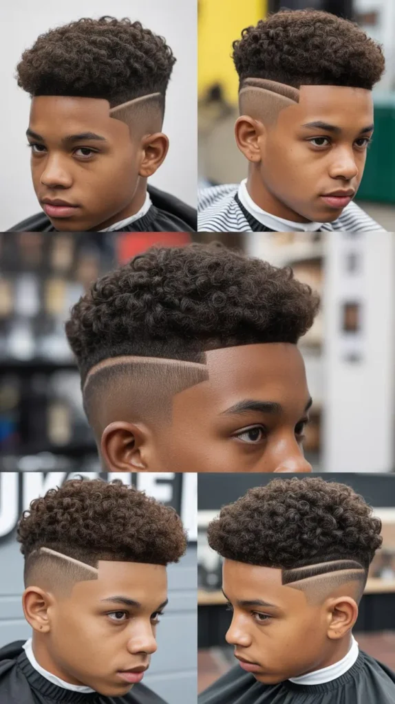 Taper Fade with Sponge Curls