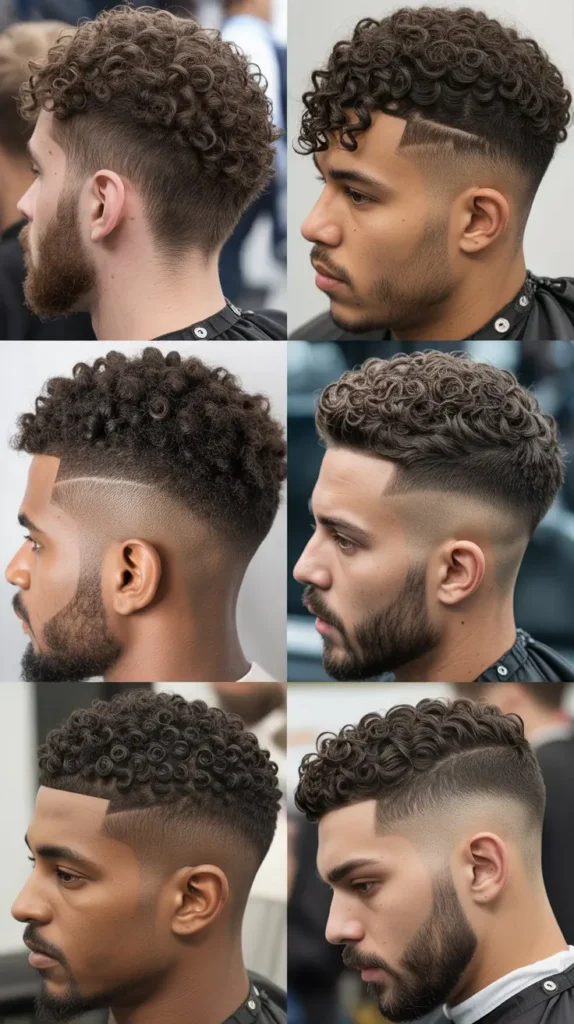  Curly Taper Fade