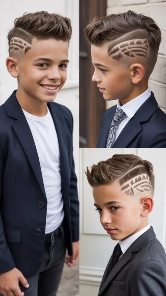 Faux Hawk with Crown Pattern Lines
