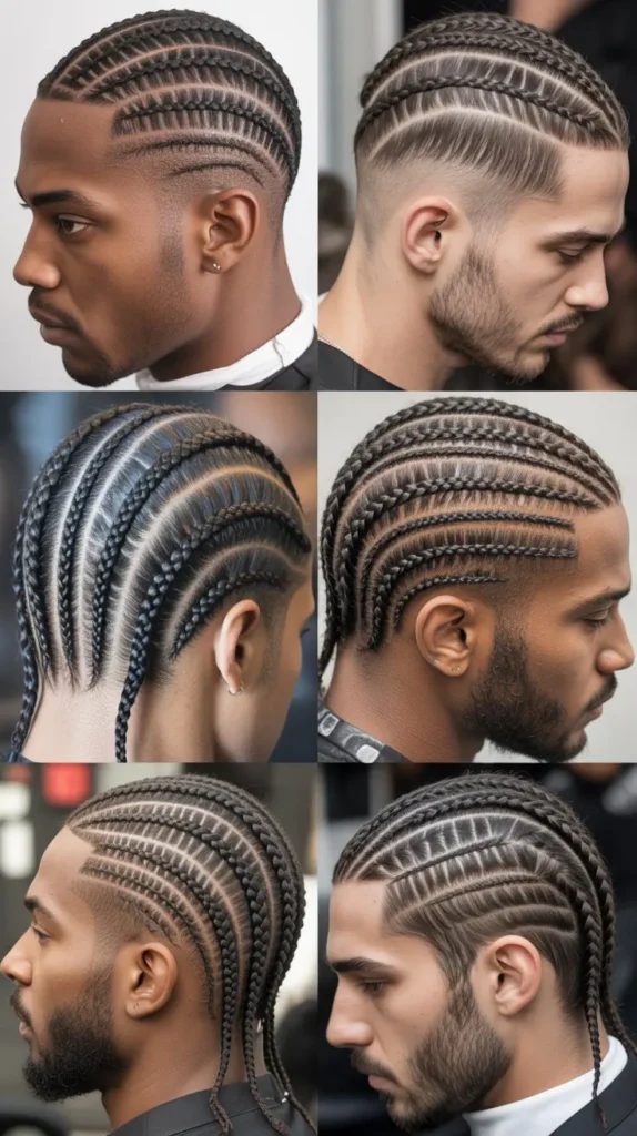 Cross Pattern Cornrow Fade