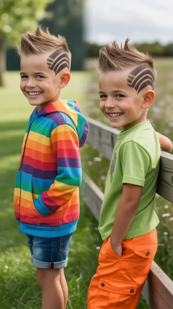 8. Faux Hawk with Animal Print Lines