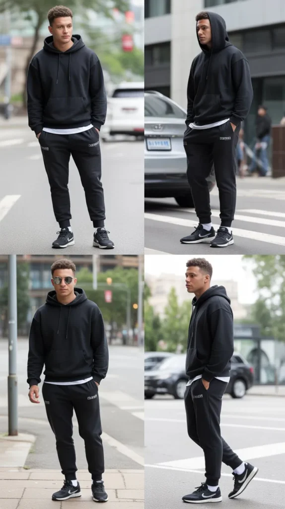 Black Hoodie with Jogger Pants