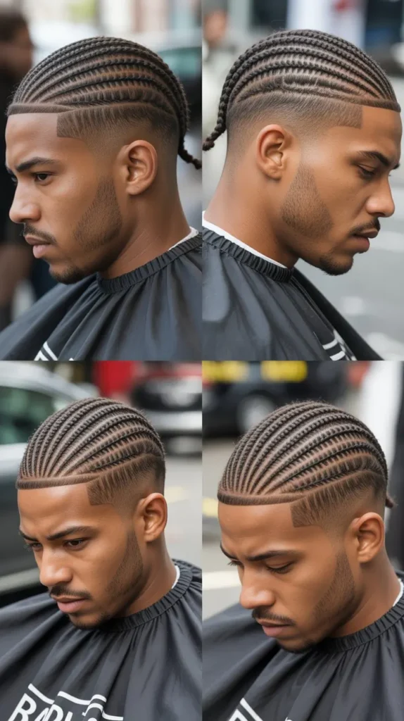 Classic Straight Back Cornrow Fade