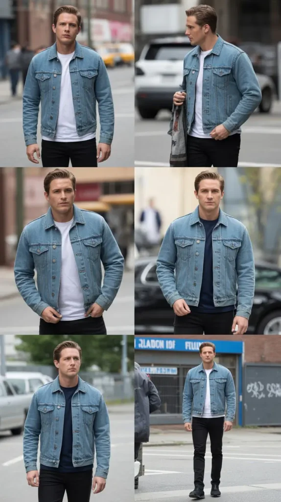 Denim Jacket With Black Jeans